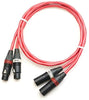 ONKODO 5120FJ Single-wire 2-core + drain Red and white line Set of 2 Gold-plated XLR microphone cables